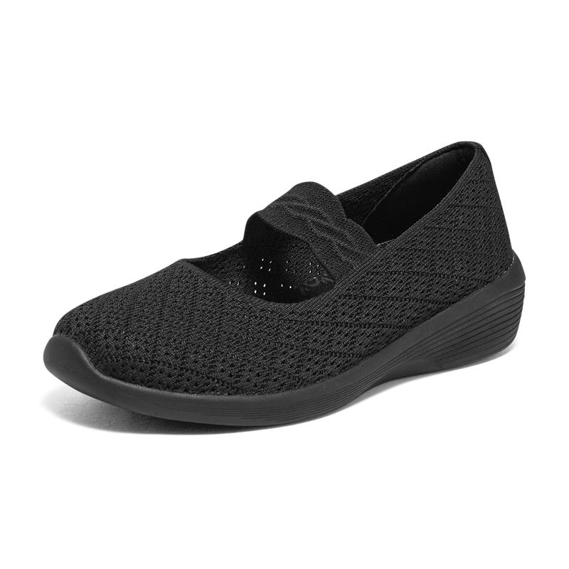 Skechers斯凱奇夏季女鞋平底單鞋鏤空花紋淺口透氣一腳蹬瑪麗珍鞋