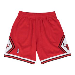Mitchell&NessNBA官方公牛队复古球裤97-98赛季SW红色客场