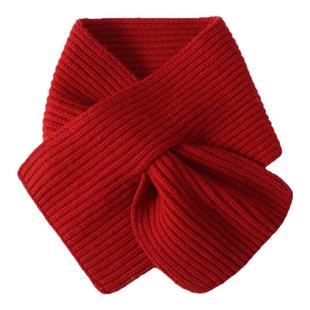 潮流百搭亲肤实用舒适100%纯山羊绒围脖女红色针织保暖护颈椎围巾