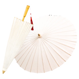 中典油纸伞纯白色复古防雨防晒实用国风装饰吊顶拍戏古装影视伞