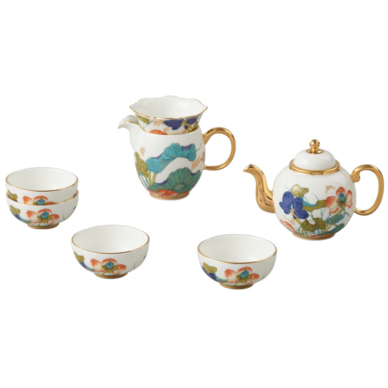 送茶盘永丰源幸福和鸣8头茶具套