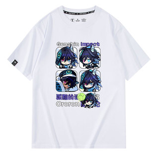 游戏原神周边短袖T恤衫欧洛伦卡通联名半袖宽松二次元上衣服男女