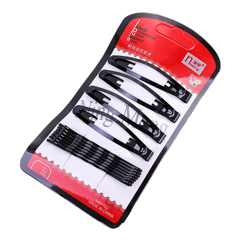 黑色一字夹发夹韩国成人波浪夹小黑卡子头饰钢夹少女边夹发卡发饰