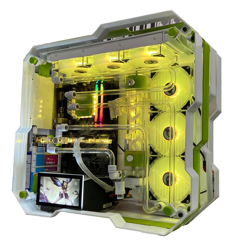 炽果ZC-07ATX全铝玻璃台式机电脑机箱支持风冷360水冷 支持4090