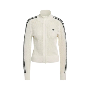 adidas阿迪达斯三叶草钩针编织夹克26春女FIREBIRD开衫外套KC6496
