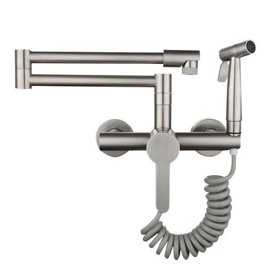 折叠冷热厨房水龙头带喷枪全铜