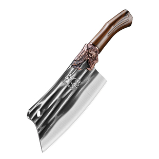 龙泉菜刀家用剁骨刀厨师专用斩切两用菜刀锻打刀具官方旗舰店正品