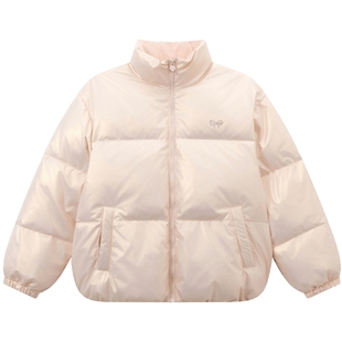 笛莎旗舰店童装女童羽绒服短款冬季新款中大童儿童立领面包服外套