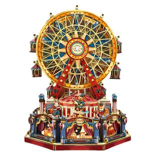 西西弗鲸空木质拼装手工diy世纪摩天轮灯光积木模型摆件生日礼物