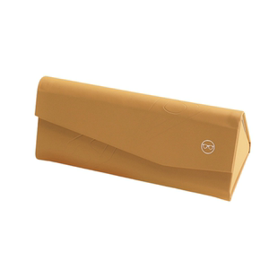 时尚手工三角眼镜盒高档PU皮质近视眼镜盒男女学生简约百搭磁吸