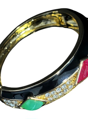 复古新款Vintage重工黑色手镯