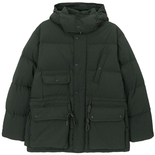 0101冬季新款Mind Bridge心桥深卡其绿色连帽收腰短款羽绒服男