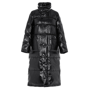 花木深新中式长款羽绒服女秋冬新款中国风高领外套女盘扣白鹅绒服