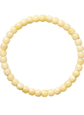 山川心语俄料原矿白花蜜蜡手串