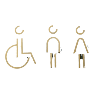 个性洗手间金属铝标识牌酒店民宿男女卫生间wc残疾人无障碍厕所门牌墙面指引导视牌室内洗手间指示免钉设计