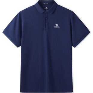 【丝光】骆驼男装polo衫珠地棉短袖男2025夏新款透气翻领T商务t恤