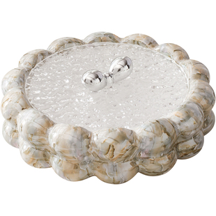 轻奢高档现代干果盘分格带盖家用客厅茶几陶瓷水果零食坚果盘套装