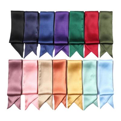 真丝丝巾女细窄长条束发带宽绑包