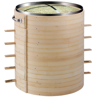 竹蒸笼43cm小笼包竹笼屉竹制竹蒸笼手工包子蒸笼商用早餐店蒸笼包