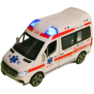 超大号仿真合金救护车医生担架床可坐人特大号男孩女孩模型玩具