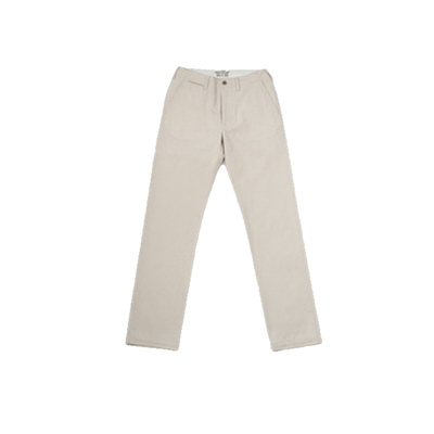 赤耳斜纹白色长裤军官裤阿美咔叽