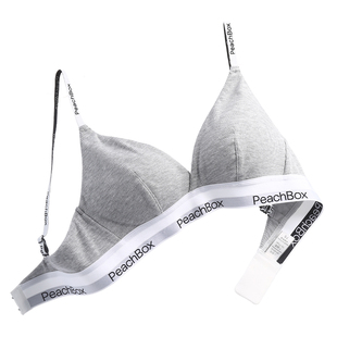 轻运动内衣套装女可外穿三角杯字母文胸聚拢小胸无钢圈美背胸罩冬