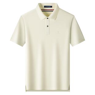 [高支丝光精梳棉]梦特娇夏季男装polo衫纯色棉弹短袖T恤冰感透气J