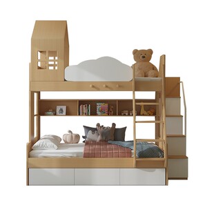 考拉森林儿童床小户型上下床高低子母床多功能组合床双层床带拖床