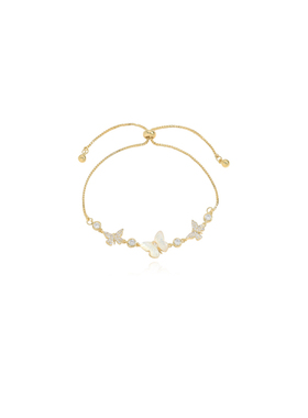 「贝母福蝶」999纯银手链原创