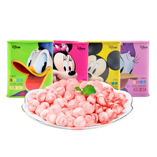 迪士尼果汁软糖铁盒装105g橡皮糖儿童解馋水果味零食凝胶糖果零食