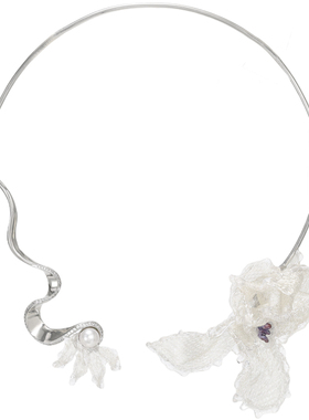 ATRIAL SENSING原创设计轻奢高级白玉兰项圈无色花锁骨链李晟同款