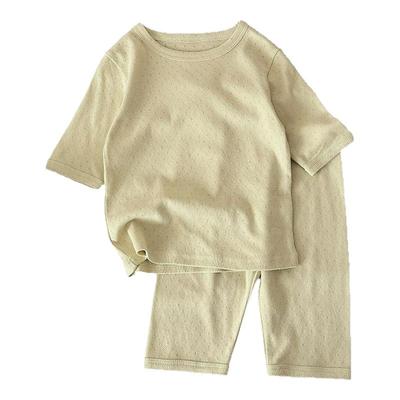 儿童睡衣薄款纯棉a类男童女童七分袖夏季套装宝宝空调家居服夏装