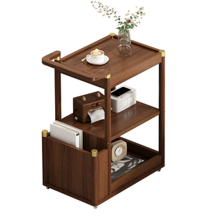 茶几小户型可移动边几客厅实木沙发边柜茶水边柜窄柜烧水台置物柜