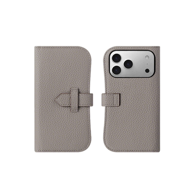 适用于苹果17新款真皮手机壳插卡