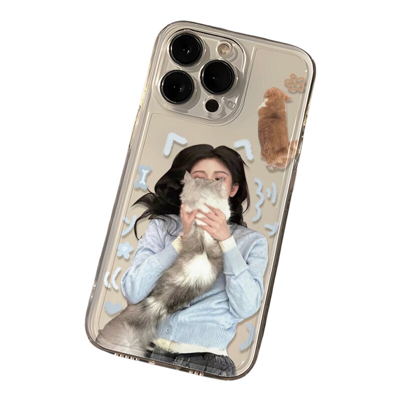 荣耀X70I鞠婧祎猫咪iPhone14苹果12创意OPPORENO15C透明13ProMax软17小众适用16PLUSins风手机壳红米K80Ultra