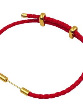 可调节手链穿硬金黄金转运珠手绳