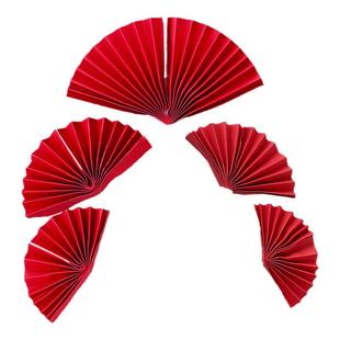 中国风半圆折扇太阳花生日蛋糕装饰品插件网红祝寿大红色扇子插牌