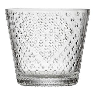 芬兰iittala伊塔拉 苔原浮雕无铅玻璃水杯果汁杯碗盘子北欧风餐具