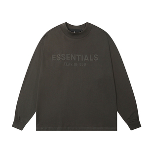 FEAR OF GOD FOG复线ESSENTIALS字母硅胶宽松长袖运动T恤打底衫潮