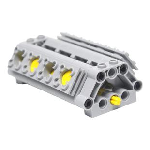 国产兼容积木v6 V8发动机引擎气缸可动v10 v12科技模型实验拼装