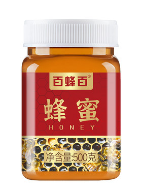 百蜂百土蜂蜜500g枣花洋槐柚子茶官方旗舰店正品天然包装农家