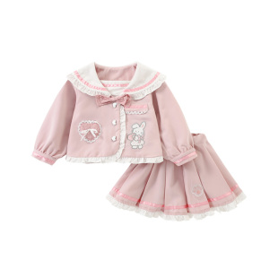 D.Bkyer原创童装女童套装春装学院风儿童甜美女孩洋气时髦jk裙子