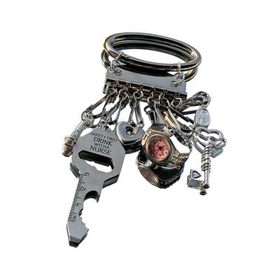 原创cleanfit银色钥匙扣拇指手表纳福包挂件情侣金属腰间挂饰ins