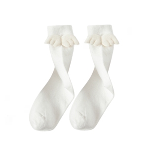 猛男小翅膀JK袜子带蝴蝶结纯棉秋冬季款可爱女送男朋友情侣中筒袜