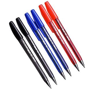 晨光圆珠笔办公原子笔0.7mm蓝色黑色油笔 老式中油笔水感顺滑老师学生用红色红笔教师专用按动式圆柱笔铅珠笔