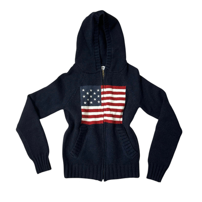 eihey诶嘿26秋冬新款美式风修身短款开衫上衣印花连帽毛衣外套女