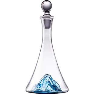 带盖冰山蓝山金山醒酒器轻奢瀑布式葡萄酒红酒过滤家用分酒器酒壶