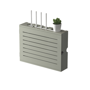 实木路由器收纳盒wif光猫i排插插座壁挂式置物架多媒体装饰遮挡箱