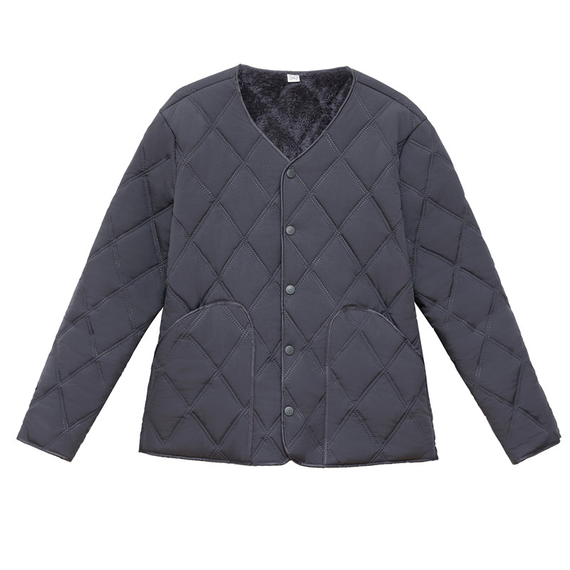 加绒棉服男款加厚内穿保暖棉衣中老年防寒内搭冬季棉外套校服内搭
