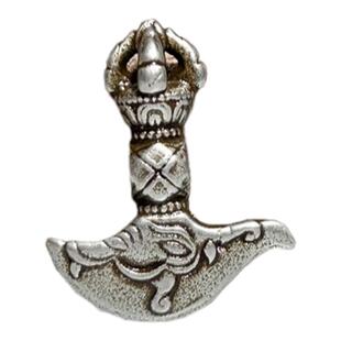 天铁饰藏传金刚摩蝎钺 钺刀 金刚橛杵文玩记头手串背云小装饰配件